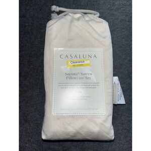 Casaluna Supima Sateen Pillowcase Set King Size Natural